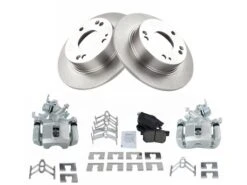 TRQ - Rear Ceramic Brake Pad Rotor And Caliper Set - 2003 - 2007 Honda Accord - BKA14037