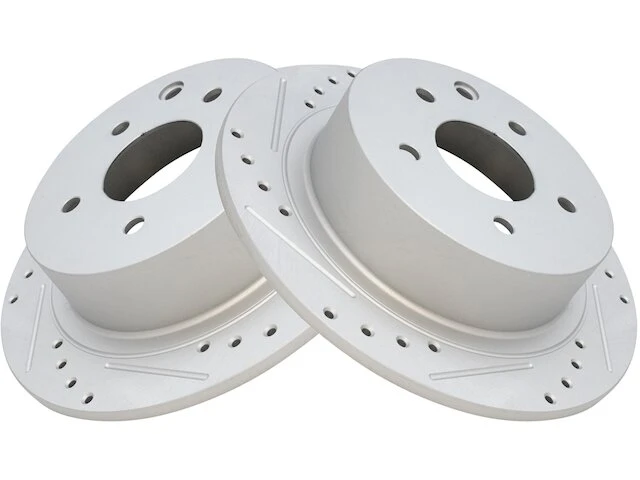 TRQ - Rear Cross Drilled And Slotted Brake Rotor - Set Of 2 - Solid Rotors - 5 Lug - 2002 - 2017 Nissan Altima - BRA74647 1 TRQ - Rear Cross Drilled And Slotted Brake Rotor - Set Of 2 - Solid Rotors - 5 Lug - 2002 - 2017 Nissan Altima - BRA74647