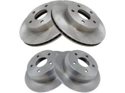 TRQ - Front And Rear Brake Rotor - Set Of 2 - 5 Lug - Vented Front Rotors - Solid Rear Rotors - 1999 - 2004 Jeep Grand Cherokee - BRA13549