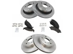 TRQ - Front And Rear Ceramic Brake Pads And Rotor Kit - Vented Front And Rear Rotors - 2011 - 2018 Ram 1500 - BKA14018