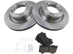TRQ - Front Ceramic Brake Pads And Rotor Kit - 5 Lug - Vented Rotors - 2007 - 2018 Toyota Tundra - BKA11454