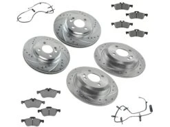 DIY Solutions - Front And Rear Ceramic Brake Pad And Cross Drilled And Slotted Rotor Kit - 2002 - 2006 Mini Cooper (Up To 7/12/2006) Excludes JC Works Model - BFS01976