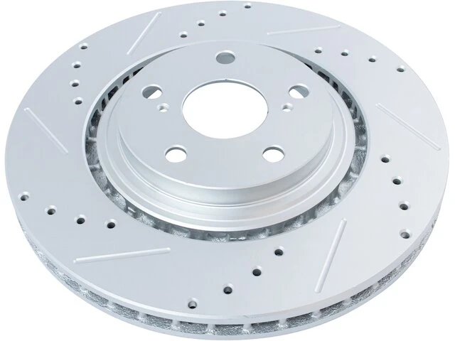 TRQ - Front Cross Drilled And Slotted Brake Rotor Set - 2011 - 2017 Toyota Sienna - BRA74928 1 TRQ - Front Cross Drilled And Slotted Brake Rotor Set - 2011 - 2017 Toyota Sienna - BRA74928