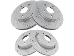TRQ - Cross Drilled And Slotted Brake Rotors - Set Of 4 - 5 Lug - Vented Rotors - Premium G-Coated - 2011 - 2018 Ram 1500 - BRA13958