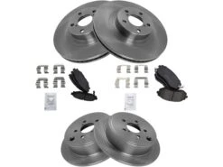 TRQ - Front And Rear Ceramic Brake Pad And Rotor Kit - 2008 - 2010 Subaru Impreza WRX - BKA11477