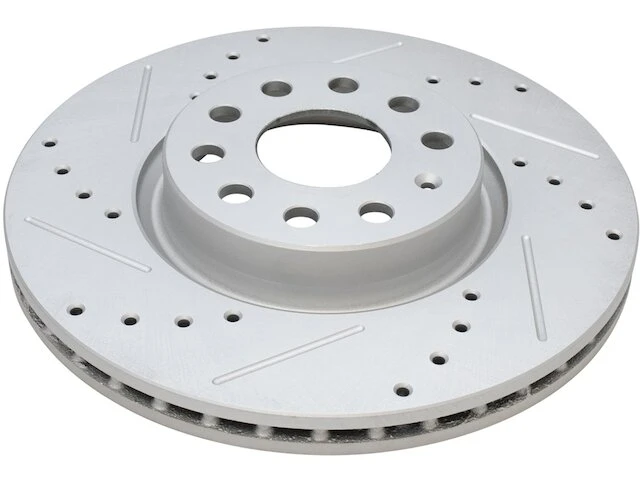 TRQ - Front Cross Drilled And Slotted Brake Rotor - Set Of 2 - Performance Type - Vented Rotors - Premium G-Coated - 2006 - 2010, 2012 - 2018 Volkswagen Passat Turbocharged - BRA74749 1 TRQ - Front Cross Drilled And Slotted Brake Rotor - Set Of 2 - Performance Type - Vented Rotors - Premium G-Coated - 2006 - 2010, 2012 - 2018 Volkswagen Passat Turbocharged - BRA74749