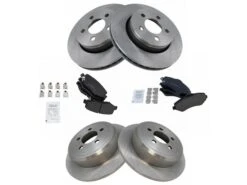 TRQ - Front And Rear Ceramic Brake Pad And Rotor Kit - 2007 - 2011 Dodge Nitro - BKA11802