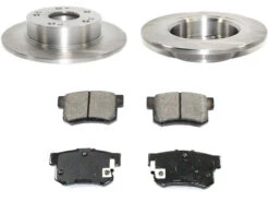 DuraGo - Rear Semi Metallic Brake Pads And Rotor Kit - 2003 - 2007 Honda Accord GAS - BK7062712