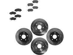 DIY Solutions - Front And Rear Ceramic Brake Pad And Cross Drilled And Slotted Rotor Kit - 2009 - 2013 Dodge Journey - BFS01744
