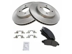 TRQ - Front Ceramic Brake Pad And Rotor Kit - 4-Lug - 2012 - 2016 Nissan Versa - BKA11916