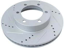 TRQ - Front Cross Drilled And Slotted Brake Rotor - Set Of 2 - 2001 - 2007 Toyota Sequoia - BRA74672