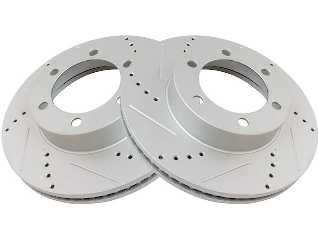 TRQ - Front Cross Drilled And Slotted Brake Rotor - Set Of 2 - 2001 - 2007 Toyota Sequoia - BRA74672 2 TRQ - Front Cross Drilled And Slotted Brake Rotor - Set Of 2 - 2001 - 2007 Toyota Sequoia - BRA74672 - Image 2