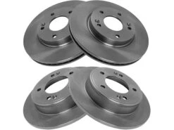 TRQ - Front And Rear Brake Rotor Kit - 4 Piece - 5 Lug - Vented Front Rotors - Solid Rear Rotors - 2011 - 2020 Hyundai Elantra - BRA13933