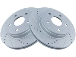 TRQ - Front Cross Drilled And Slotted Brake Rotor Set - 2002 - 2010 Dodge Ram 1500 - BRA74611