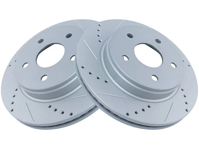 TRQ - Front Cross Drilled And Slotted Brake Rotor Set - 2002 - 2010 Dodge Ram 1500 - BRA74611 1 TRQ - Front Cross Drilled And Slotted Brake Rotor Set - 2002 - 2010 Dodge Ram 1500 - BRA74611