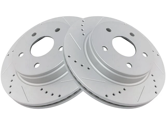 TRQ - Front Cross Drilled And Slotted Brake Rotor Set - 2002 - 2010 Dodge Ram 1500 - BRA74611 2 TRQ - Front Cross Drilled And Slotted Brake Rotor Set - 2002 - 2010 Dodge Ram 1500 - BRA74611 - Image 2