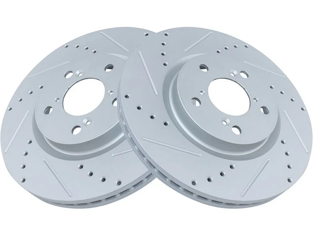 TRQ - Front Cross Drilled And Slotted Brake Rotor Set - 5 Lug - Vented Rotors - 2009 - 2014 Acura TL - BRA74830 1 TRQ - Front Cross Drilled And Slotted Brake Rotor Set - 5 Lug - Vented Rotors - 2009 - 2014 Acura TL - BRA74830