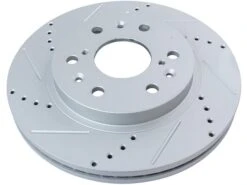 TRQ - Front Cross Drilled And Slotted Brake Rotors - Set Of 2 - 6 Lug - Premium G-Coated - Vented Rotors - 2005 - 2018 Chevrolet Silverado 1500 - BRA74615