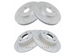 TRQ - Cross Drilled And Slotted Brake Rotor - Set Of 4 - 5 Lug - Vented Rotors - 2008 - 2012 Honda Accord EX / EX-L - BRA13987