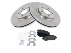TRQ - Front Ceramic Brake Pad And Rotor Kit - 5 Lug - 2011 - 2014 Honda Odyssey - BKA11743