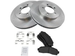 TRQ - Front Semi Metallic Brake Pads And Rotor Kit - Vented Rotors - 5 Lug - 2002 - 2005 Ford Explorer - BKA10499