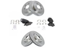 TRQ - Front And Rear Semi Metallic Brake Pad And Rotor Kit - 5 Lug - Vented Front Rotor - Solid Rear Rotor - 2005 - 2010 Pontiac G6 - BKA11531