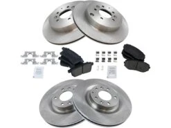 TRQ - Front And Rear Ceramic Brake Pads And Rotor Kit - Vented Rotors - 2007 - 2015 Mazda CX-9 - BKA11721