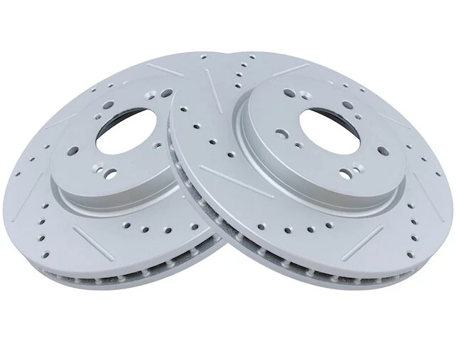 TRQ - Front Cross Drilled And Slotted Brake Rotor - Set Of 2 - 5 Lug - Vented Rotors - Premium G Coated - Performance Type - 2007 - 2015 Honda CR-V AWD - BRA74916 1 TRQ - Front Cross Drilled And Slotted Brake Rotor - Set Of 2 - 5 Lug - Vented Rotors - Premium G Coated - Performance Type - 2007 - 2015 Honda CR-V AWD - BRA74916