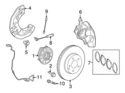 Genuine Mercedes 2139050601 ABS Wheel Speed Sensor; Right Front, Front, Left Front - Mercedes | 2139052104